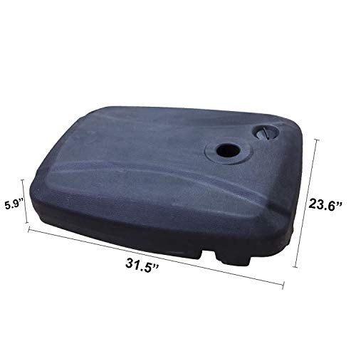Festival Depot Umbrella Base Outdoor Patio Base 43 LB Weight Water Filled Stand Square Plastic Holder Matching Table Market Umbrella Suit Dia 1.57" for Outside Deck Garden Lawn, Black