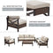 Festival Depot 8 Pcs Patio Outdoor Furniture Conversation Set Sectional Sofa with All-Weather Brown PE Rattan Wicker Back Chair, Coffee Side Table and Soft Thick Removable Couch Cushions