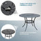 Festival Depot 5 Piece Patio Dining Set Metal Chairs with Seat Cushions and Round Iron Table with Umbrella Hole All Weather Outdoor Furniture for Bistro Deck Garden