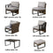 Festival Depot 10Pc Outdoor Furniture Patio Conversation Set Sectional Corner Sofa Chairs All Weather Wicker Ottoman Metal Frame Slatted Coffee Table with Thick Seat Back Cushions (Grey)