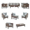 Festival Depot Patio 7 Pieces Outdoor Furniture Conversation Sets Sectional Corner Sofa, All-Weather Brown Manual Weaving Wicker Chairs with Side Coffee Table, Soft Back Seating Couch Cushions (Grey)
