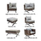 Festival Depot 11 pcs Outdoor Furniture Patio Conversation Set Sectional Corner Sofa Armchairs with X Shaped Metal Leg All Weather Brown Rattan Wicker Ottoman Coffee Table with Grey Seat Back Cushions