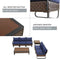 Festival Depot 7 Pieces Patio Conversation Sets Outdoor Furniture Loveseats Sectional Sofa with All-Weather PE Rattan Wicker Back Chair, Coffee Side Table and Soft Removable Couch Cushions(Blue)