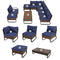 Festival Depot 9 Pcs Patio Conversation Sets Outdoor Furniture Sectional Corner Sofa with All-Weather PE Rattan Wicker Chair Coffee Table and Thick Soft Removable Couch Cushions (Blue)