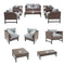 Festival Depot 9 Pieces Outdoor Furniture Patio Conversation Set Combination Sectional Sofa Loveseat All-Weather Woven Wicker Metal Armchairs with Seating Back Cushions Side Coffee Table,Gray