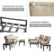 Festival Depot 10-Pieces Patio Outdoor Furniture Conversation Sets Loveseat Sectional Sofa, All-Weather Black X Slatted Back Chair with Coffee Table and Thick Removable Couch Cushions (Beige)
