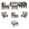 Festival Depot 6 Pieces Patio Outdoor Furniture Conversation Set Sectional Corner Sofa Wicker Chairs Ottomans with Metal Frame Furniture Seating Thick Soft Cushion (Gray)