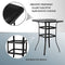 Festival Depot 3 Pcs Outdoor Furniture Bar Stools Set of 2 Swivel Chairs with Cushions and 1 High Bistro Tables with Tempered Glass Tabletop in Metal Frame (Red)