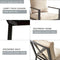 Festival Depot 3 Pieces Patio Outdoor Bistro Set Armrest Sofa Chairs with Seating Back Cushions Metal Side Coffee Table Garden