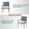 Festival Depot 5 Piece Patio Dining Set Metal Chairs with Seat Cushions and Round Iron Table with Umbrella Hole All Weather Outdoor Furniture for Bistro Deck Garden