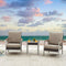 Festival Depot 3 Pieces Patio Bistro Set Lounge Armchairs with Thick Cushions and Side Table in Metal Frame Outdoor Furniture for Deck, Gray