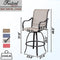 Festival Depot 9 Pcs Patio Dining Set Bar Height Stools Swivel Bistro Chairs with Armrest and Tempered Glass Top Table Metal Outdoor Furniture for Yard (Taupe)