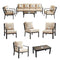 Festival Depot 7 Pieces Patio Furniture Set All-Weather Polyester Fabrics Metal Frame Sofa Outdoor Conversation Sectional Set Armrest Chair with Cushion & Coffee Table for Deck Poolside Balcony(Beige)