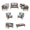 Festival Depot Patio 7 Pieces Outdoor Conversation Sets Furniture Sectional Corner Sofa, All-Weather Brown Manual Weaving Wicker Chairs with Side Coffee Table, Soft Back Seating Couch Cushions (Grey)