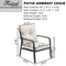 Festival Depot Patio Bistro Dining Chairs Outdoor Furniture with Curved Armrest, Metal Steel Frame and Detachable Seat & Back Cushion for Porch Balcony Deck Poolside, Beige