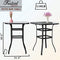 Festival Depot 9 Pcs Patio Dining Set Bar Height Stools Swivel Bistro Chairs with Armrest and Tempered Glass Top Table Metal Outdoor Furniture for Yard (Taupe)