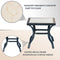 Festival Depot 3-Piece Outdoor Patio Armrest Chairs Set Garden Bistro Square Metal Table and Seating Set with Thick Cushions