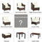 Festival Depot 9 Pcs Patio Conversation Set Outdoor Furniture Combination Sectional Sofa All-Weather PE Wicker Metal Armchairs with Seating Back Cushions Side Coffee Table (Beige)