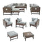 Festival Depot 10 Pieces Patio Conversation Set Outdoor Furniture Combination Sectional Corner Sofa Set All-Weather Woven Wicker Metal Chairs with Seating Back Cushions Side Coffee Table Ottoman, Gray