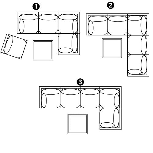 Festival Depot 6 Pieces Patio Outdoor Furniture Conversation Set Sectional Corner Sofa Wicker Chairs Ottomans with Metal Frame Furniture Seating Thick Soft Cushion (Gray)