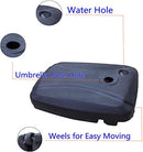 Festival Depot Umbrella Base Outdoor Patio Base 43 LB Weight Water Filled Stand Square Plastic Holder Matching Table Market Umbrella Suit Dia 1.57" for Outside Deck Garden Lawn, Black