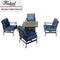 Festival Depot Patio Conversation Set Outdoor Furniture 50,000 BTU Propane Fire Pit Table Gas and Armrest Chair with Thick & Soft Cushions for Garden, Pool, Backyard