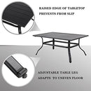 Festival Depot 2 Pieces Outdoor Furniture Patio Conversation Set Bistro Loveseat with Seat and Back Thick Cushions and Metal Coffee Table with Slatted Steel Tabletop for Backyard Porch Balcony