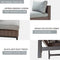 Festival Depot Patio 7 Pieces Outdoor Conversation Sets Furniture Sectional Corner Sofa, All-Weather Brown Manual Weaving Wicker Chairs with Side Coffee Table, Soft Back Seating Couch Cushions (Grey)