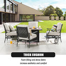 Festival Depot Patio Conversation Set Outdoor Furniture 50,000 BTU Propane Fire Pit Table Gas and Armrest Chair with Thick & Soft Cushions for Garden, Pool, Backyard