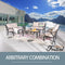 Festival Depot 7 Pieces Patio Conversation Set Sectional Sofa Armchair with Thick Cushions and Coffee Table All Weather Metal Outdoor Furniture for Deck Garden, Beige