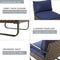 Festival Depot 14 Pcs Patio Conversation Sets Outdoor Furniture Sectional Corner Sofa with All-Weather PE Rattan Wicker Chair Coffee Table and Thick Soft Removable Couch Cushions (Blue)