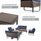 Festival Depot 10 Pcs Patio Conversation Sets Outdoor Furniture Sectional Corner Sofa with All-Weather PE Rattan Wicker Chair Loveseat, Coffee Table and Thick Soft Removable Couch Cushions (Blue)