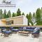 Festival Depot 14 Pcs Patio Conversation Sets Outdoor Furniture Sectional Corner Sofa with All-Weather PE Rattan Wicker Chair Coffee Table and Thick Soft Removable Couch Cushions (Blue)