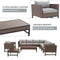 Festival Depot 10 Pieces Outdoor Furniture Patio Conversation Set Combination Sectional Corner Sofa All-Weather Wicker Metal Armchairs with Seating Back Cushions Side Coffee Table,Gray