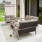 Festival Depot 4 Pcs Patio Conversation Set Wicker Chairs Loveseats with Thick Cushions and Coffee Table in Metal Frame Outdoor Furniture for Deck Garden