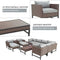 Festival Depot 12 Pieces Patio Conversation Set Outdoor Furniture Combination Sectional Sofa All-Weather Wicker Metal Chairs with Seating Back Cushions Side Coffee Table Ottoman, Gray