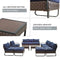 Festival Depot 12 Pcs Patio Conversation Sets Outdoor Furniture Sectional Sofa with All-Weather PE Rattan Wicker Chair,Loveseat Coffee Table and Thick Soft Removable Couch Cushions(Blue)