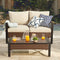 Festival Depot 3 Pieces Patio Furniture Set All-Weather Rattan Wicker Metal Frame Sofa Chair Outdoor Conversation Set Sectional Corner Couch with Cushions and Coffee Table for Deck Poolside