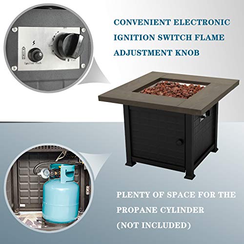 Festival Depot Patio Conversation Set Outdoor Furniture 50,000 BTU 42 Inch Propane Fire Pit Table Gas and Armrest Chair with Thick & Soft Cushions for Garden, Deck, Pool, Backyard