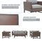 Festival Depot Patio 7 Pieces Outdoor Furniture Conversation Sets Sectional Corner Sofa, All-Weather Brown Manual Weaving Wicker Chairs with Side Coffee Table, Soft Back Seating Couch Cushions (Grey)