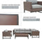 Festival Depot 7 Pieces Patio Outdoor Furniture Conversation Sets Sectional Corner Sofa, All-Weather Brown Manual Weaving Wicker Chairs with Side Coffee Table, Soft Thick Seating Couch Cushions (Grey)