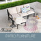 Festival Depot 4 Pieces Patio Conversation Set Sectional Chair Ottoman with Thick Cushions All Weather Metal Outdoor Furniture for Deck Balcony, Beige