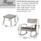 Festival Depot 3 Piece Bistro Set 2 Wicker Rocking Chairs with Cushions in Metal Frame Outdoor Rattan Furniture with Side Glass Coffee Table for Balcony Porch Lawn