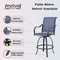 Festival Depot 11 Pcs Patio Dining Set Bar Height Stools Swivel Bistro Chairs with Armrest and Tempered Glass Top Table Metal Outdoor Furniture for Yard (8 Chairs, 3 Table, Blue)