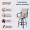 Festival Depot 9 Pcs Patio Dining Set Bar Height Stools Swivel Bistro Chairs with Armrest and Tempered Glass Top Table Metal Outdoor Furniture for Yard (Taupe)