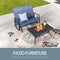 Festival Depot 2pcs Outdoor Furniture Patio Conversation Set Metal Coffee Table Loveseat Armchairs Glider with Textilene Fabric Without Pillows for Lawn Beach Backyard Pool, Blue