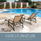 Deluxe 3 Piece Patio Set with Adjustable Textilene Chaise Lounges and Glass Coffee Table