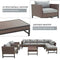 Festival Depot 10 Pieces Patio Conversation Set Combination Sectional Corner Sofa Set Outdoor Furniture Chairs with Cushions Side Coffee Table Ottoman, Gray