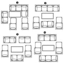 Festival Depot 11 pcs Outdoor Furniture Patio Conversation Set Sectional Corner Sofa Armchairs with X Shaped Metal Leg All Weather Brown Rattan Wicker Ottoman Coffee Table with Grey Seat Back Cushions