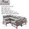Festival Depot 7 Pieces Patio Outdoor Furniture Conversation Sets Sectional Corner Sofa, Weaving Wicker Chairs with Side Coffee Table and Cushions (Grey)